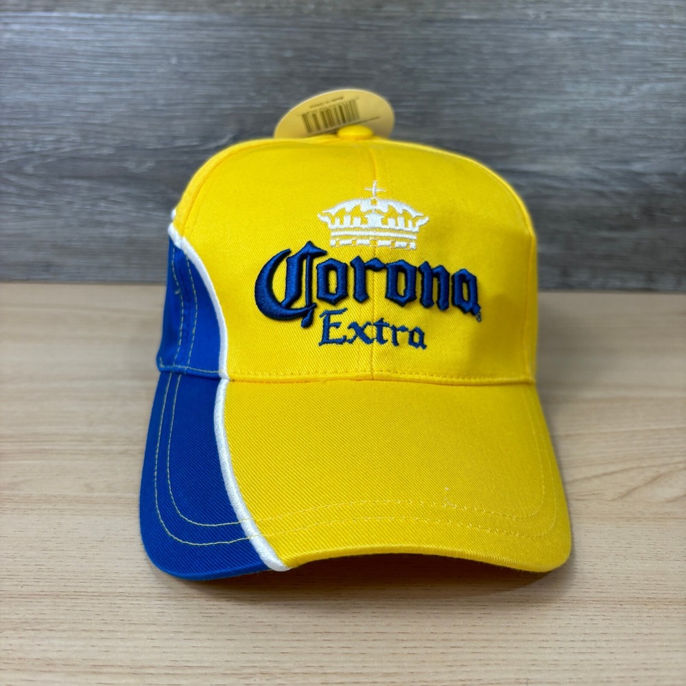 Corona Hat Cap Strap‎ Back Yellow Beer Embroidered Logo One Size Adjustable NWT